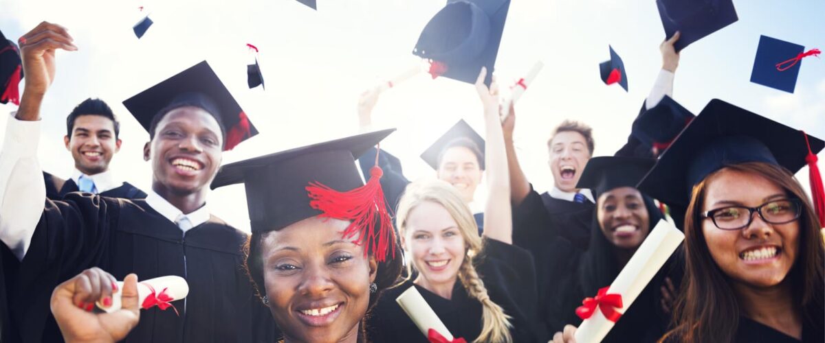 Diverse International Students Celebrating Graduation